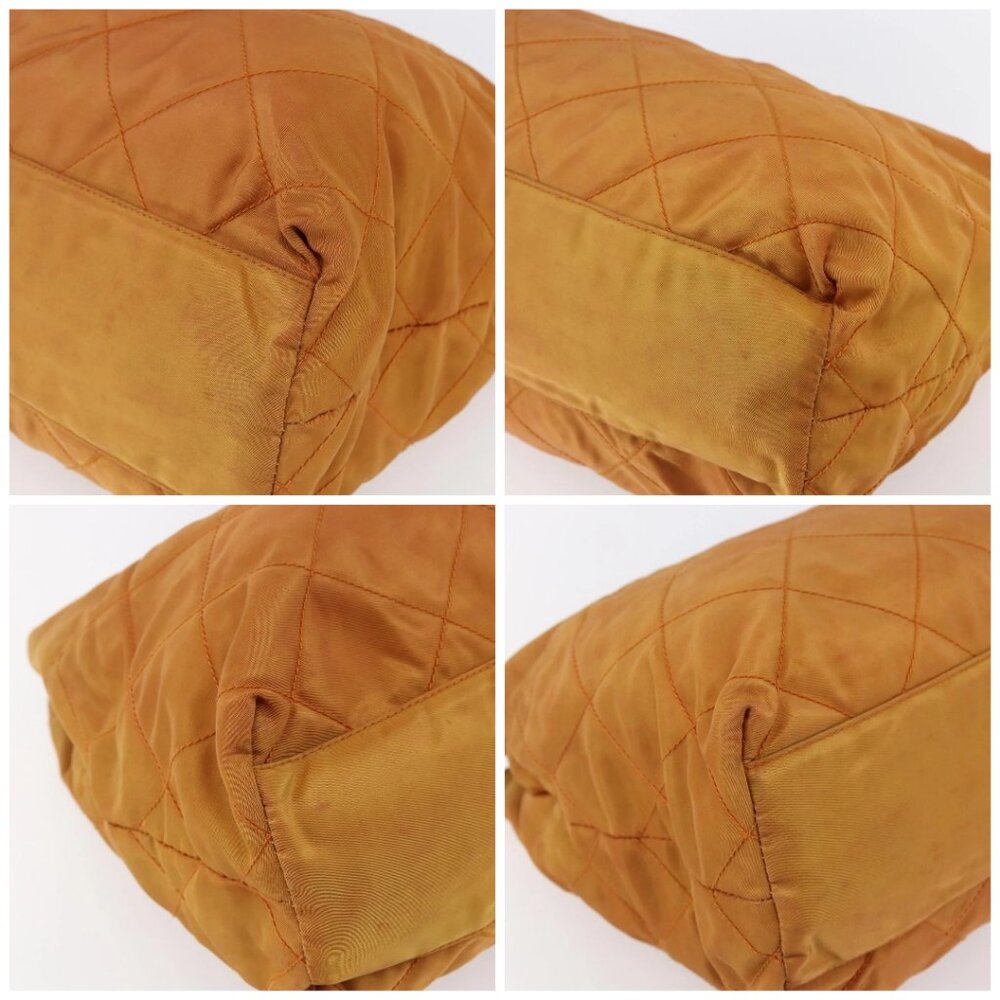 PRADA Chain Shoulder Bag Nylon Orange Gold - Picture 14 of 16